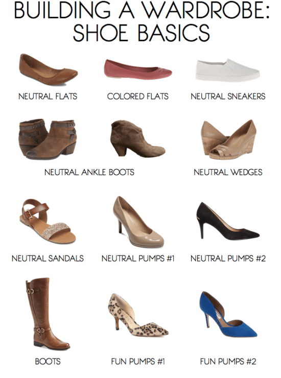 Basic Shoe List for Starting a Wardrobe