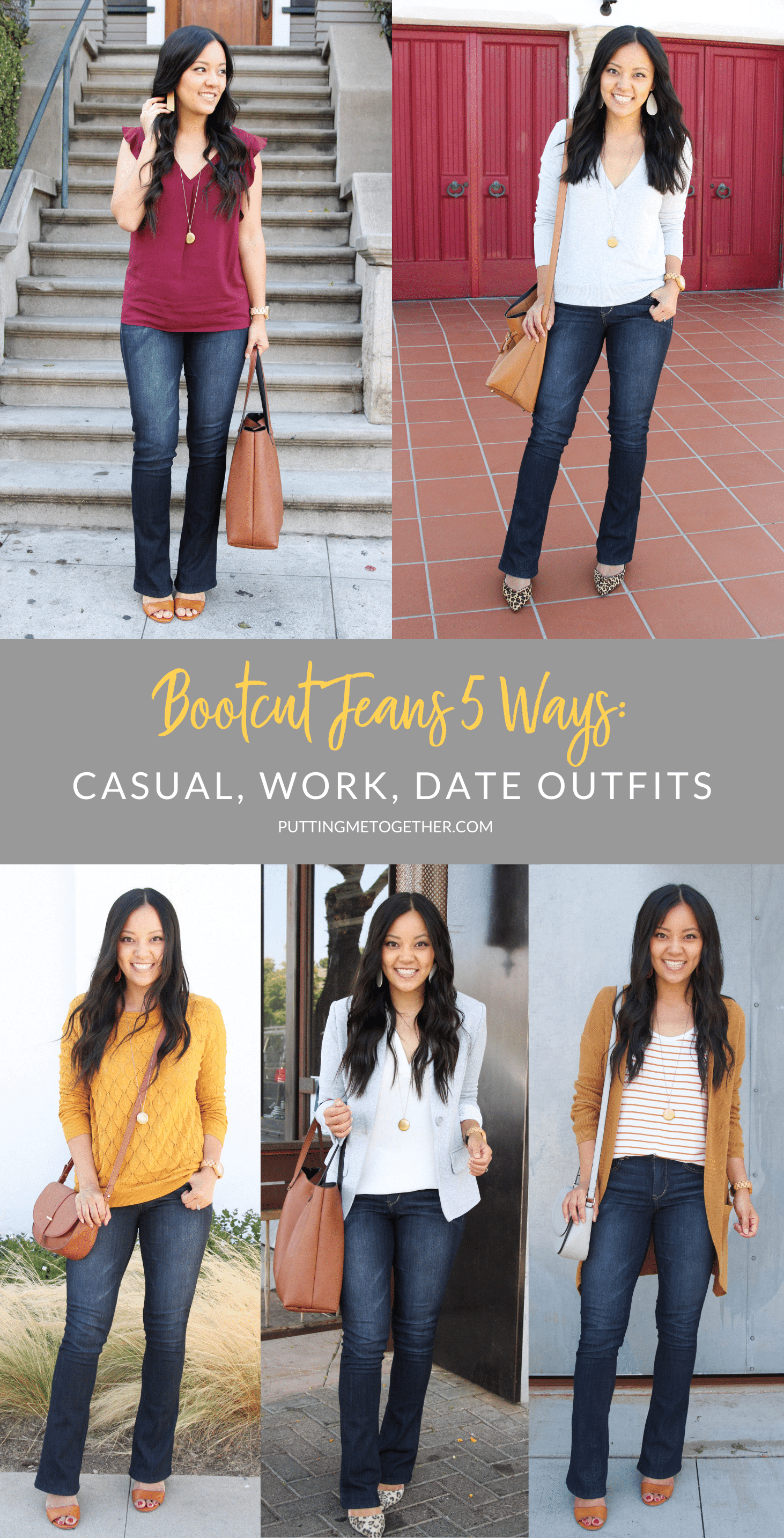 Five Outfits With Bootcut Jeans for Work, Dates, and Casual Outfits