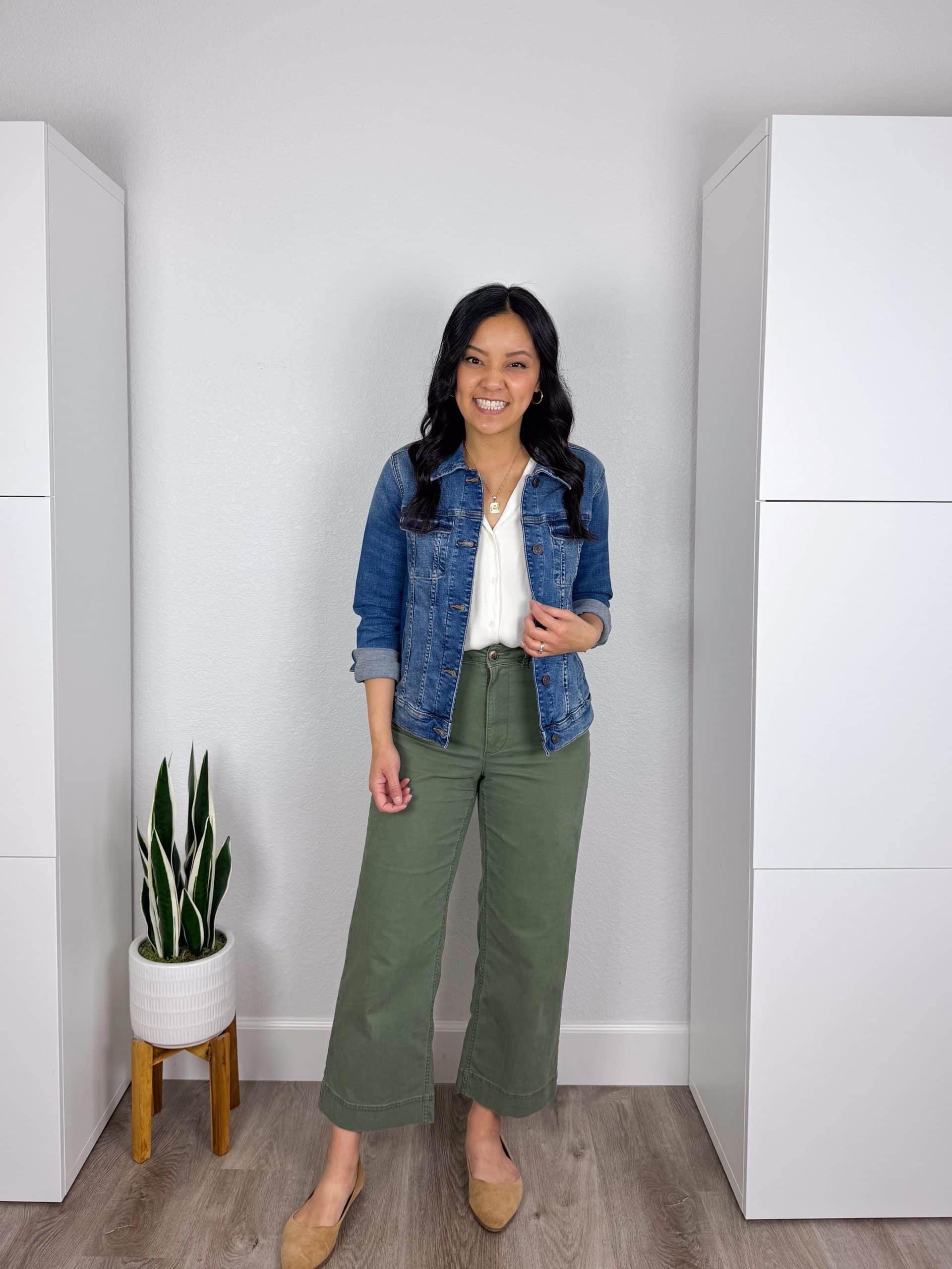 Dark Olive Wide Leg Pants main image 1