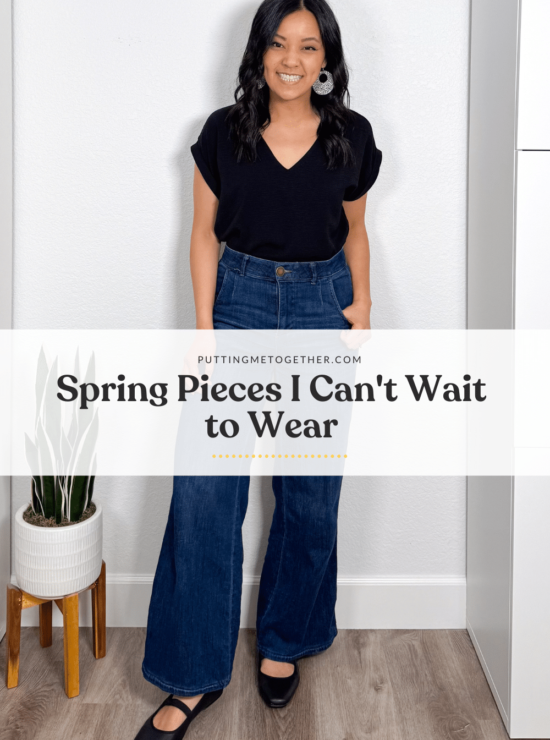 putting me together + spring pieces i can't wait to wear + black top + wide leg jeans + mary jane flats