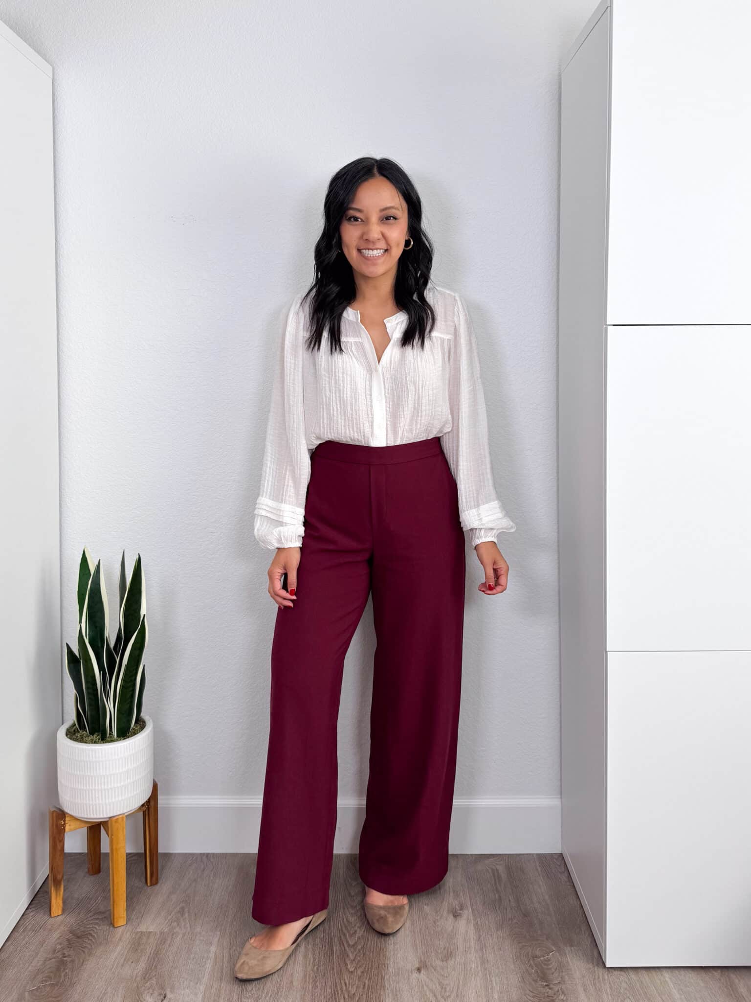 what to wear with burgundy dress pants Share Your Story Burgundy Red Shimmer Dress, X-Small - The Mint Julep Boutique