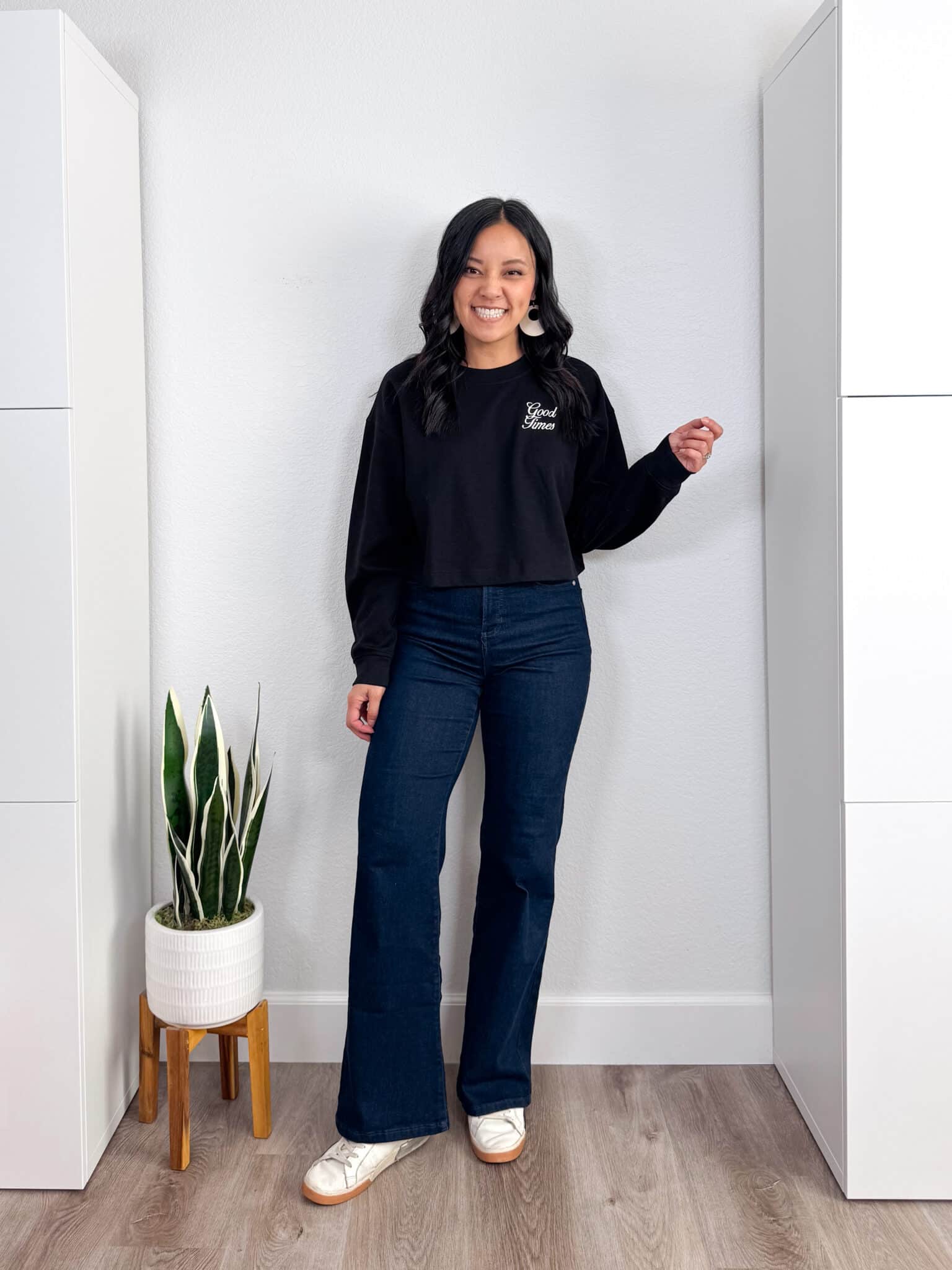 how to dress flare jeans Rib Knit Flared Sleeve Dress – SAINT LX