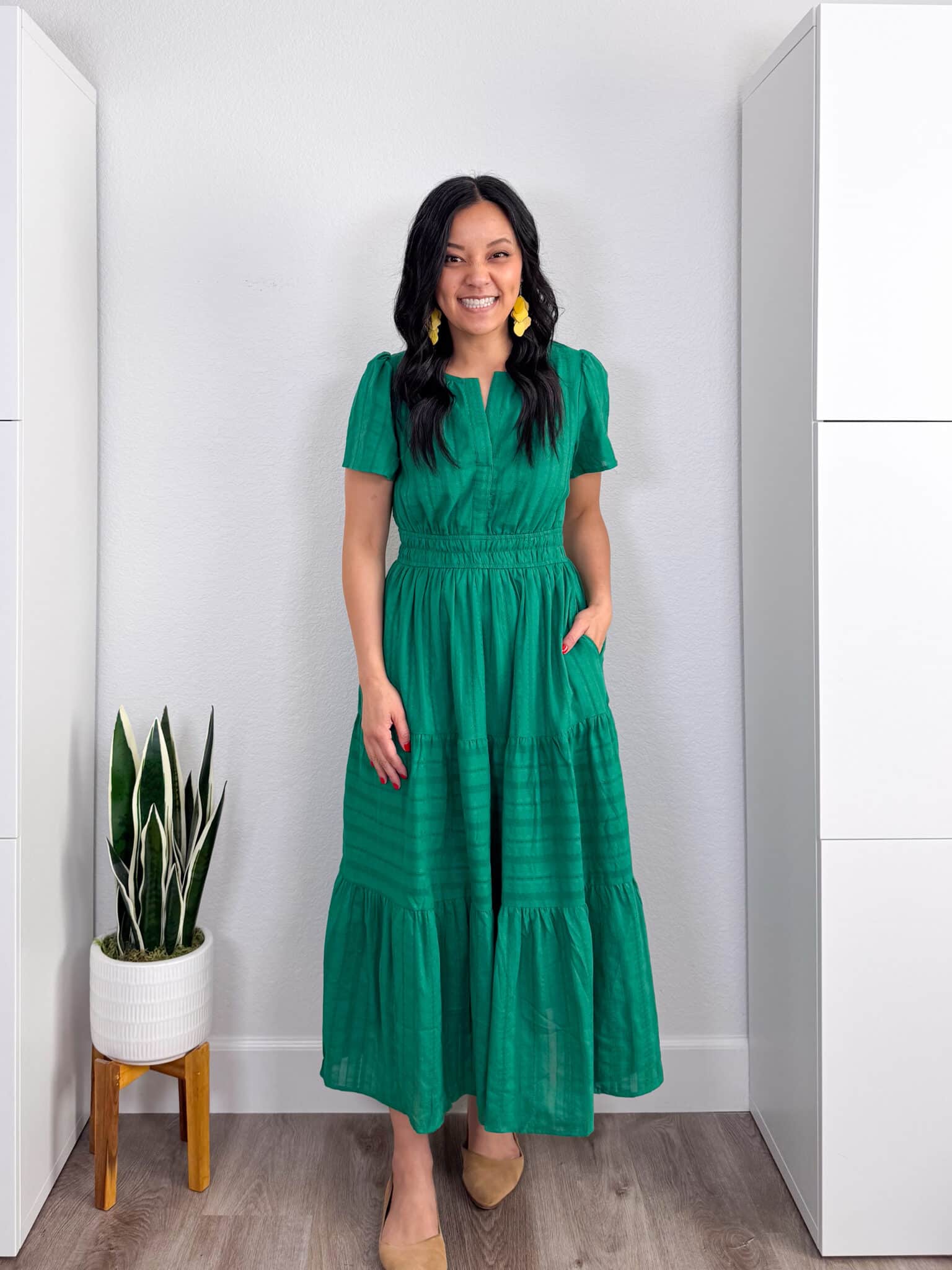 slim fit dress slacks Malvern Maxi Dress Green main image 0