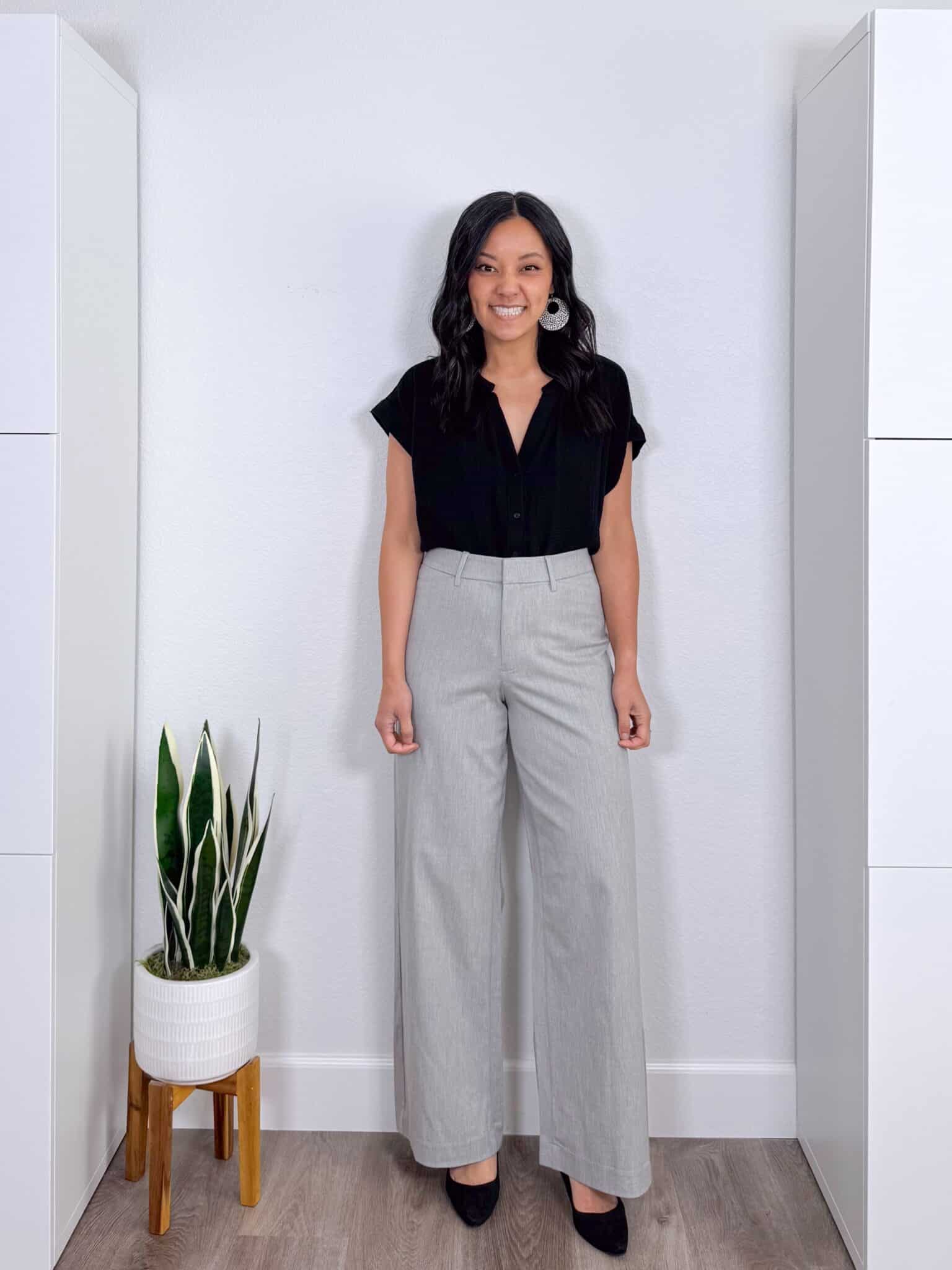 Early Summer Outfit Formulas + 50% Off Old Navy + early summer outfit formulas + putting me together + black gauze top + comfortable summer pants for work + black heels